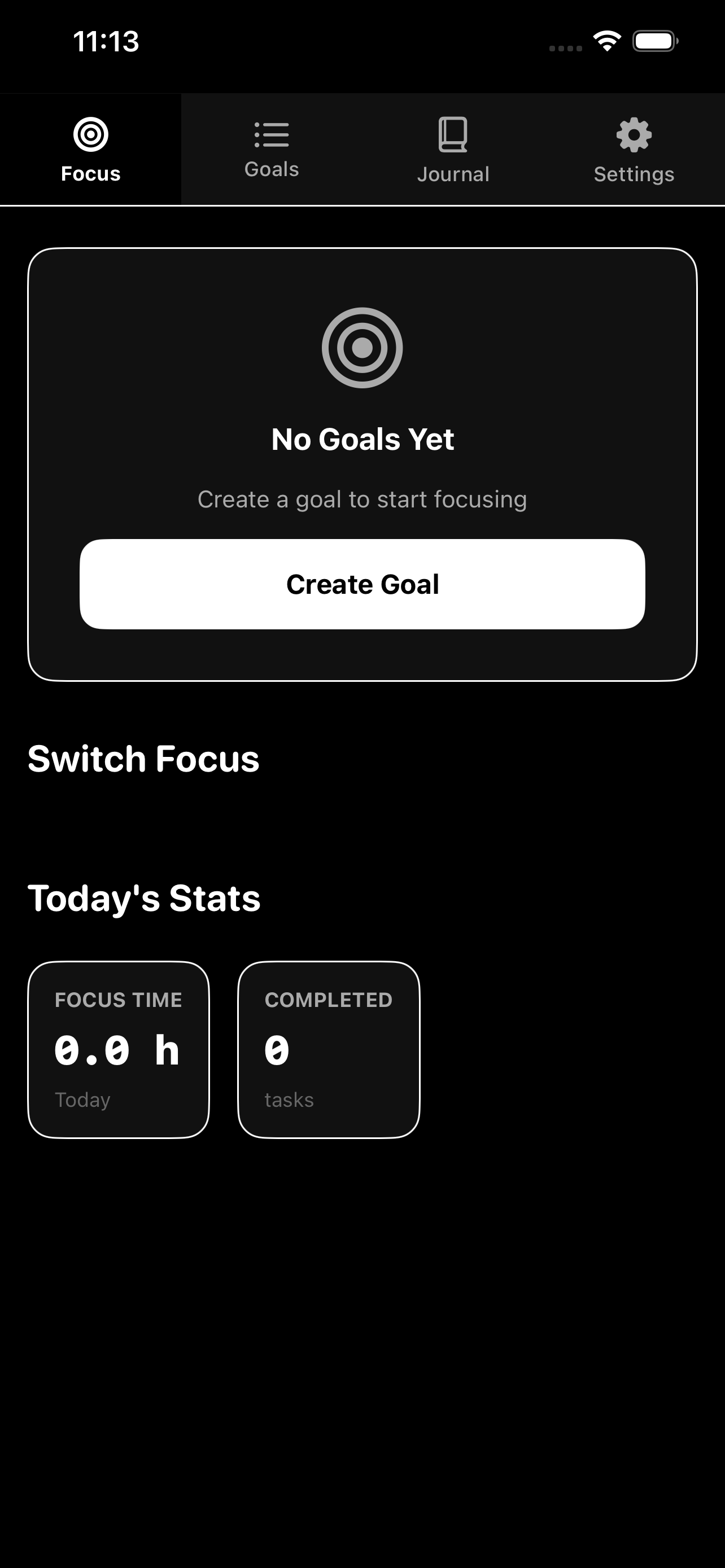 Countdown focus view